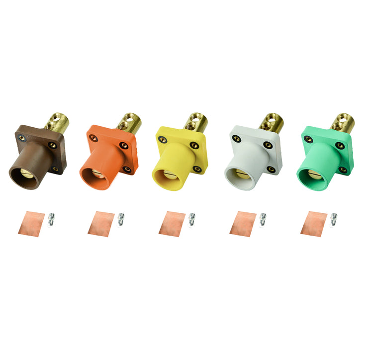 2/0 - 4/0 AWG Panel Mounting Series 16 Camlocks (Set of 5) - Double Set Screw